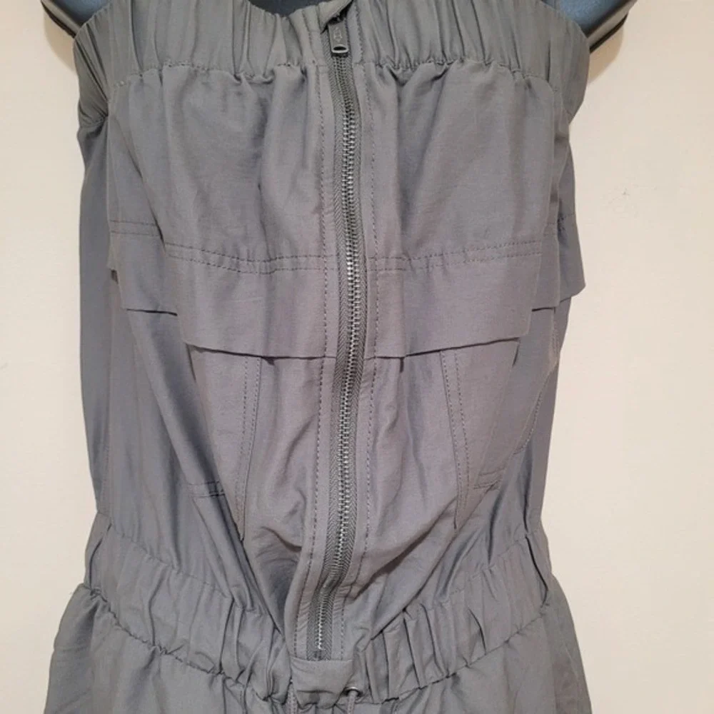 Free People Movement‎ Utility Cargo Strapless Jumpsuit pewter womens Shot clock - Picture 3 of 13